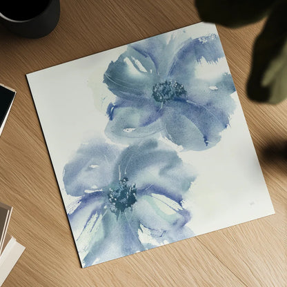 Indigo Mint II by Chris Paschke. Shown as a detailed flat fine art print, highlighting archival giclee quality. Available as an archival giclee rolled canvas, fine art paper, or poster print. SKU 33999a.