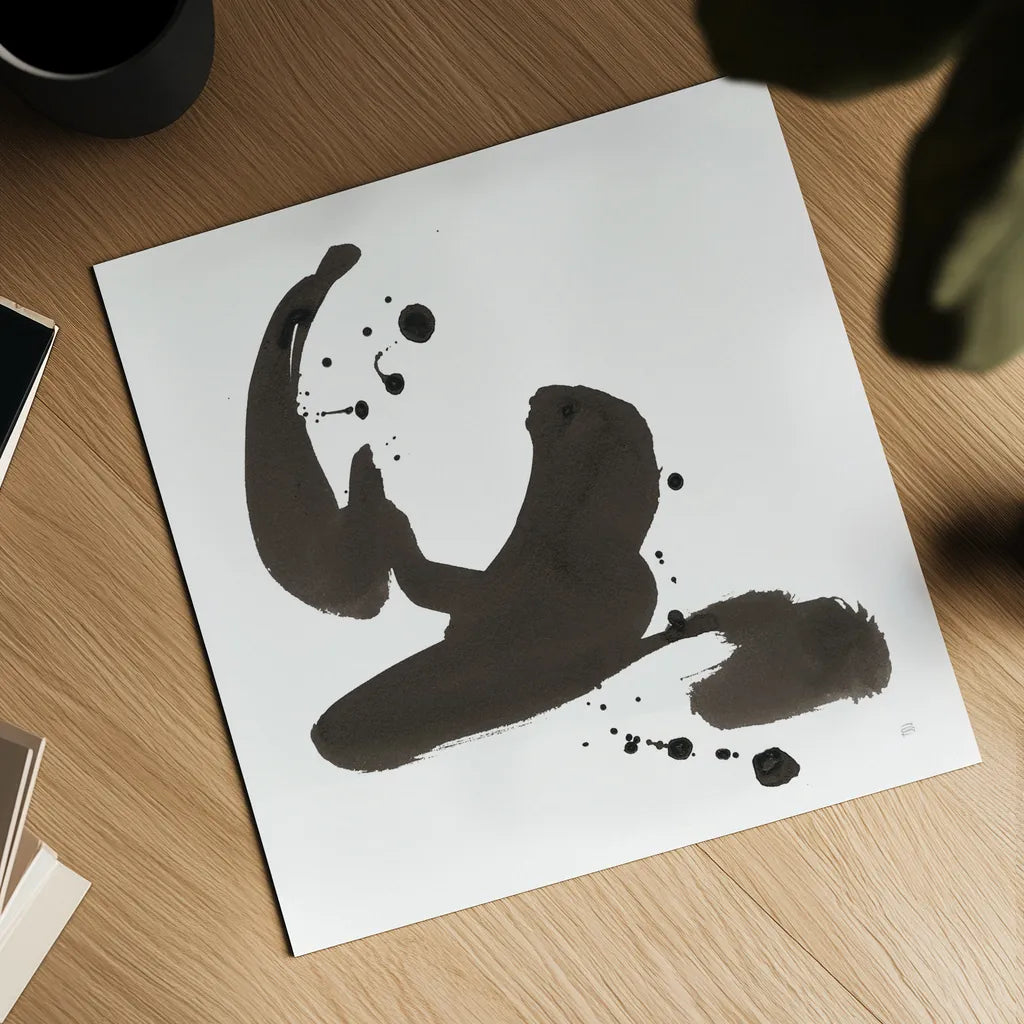 Ink Drops I by Chris Paschke. Shown as a detailed flat fine art print, highlighting archival giclee quality. Available as an archival giclee rolled canvas, fine art paper, or poster print. SKU 66207a.