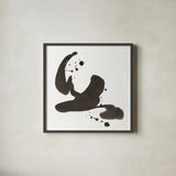 Ink Drops I by Chris Paschke. Shown in a sleek black glass frame for a contemporary gallery look. Available as an archival giclee rolled canvas, fine art paper, or poster print. SKU 66207a.