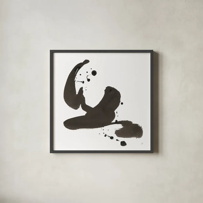 Ink Drops I by Chris Paschke. Shown in a sleek black glass frame for a contemporary gallery look. Available as an archival giclee rolled canvas, fine art paper, or poster print. SKU 66207a.