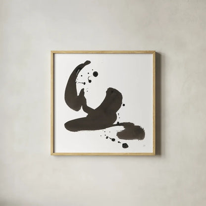 Ink Drops I by Chris Paschke. Shown in a natural wood glass frame for a timeless modern aesthetic. Available as an archival giclee rolled canvas, fine art paper, or poster print. SKU 66207a.