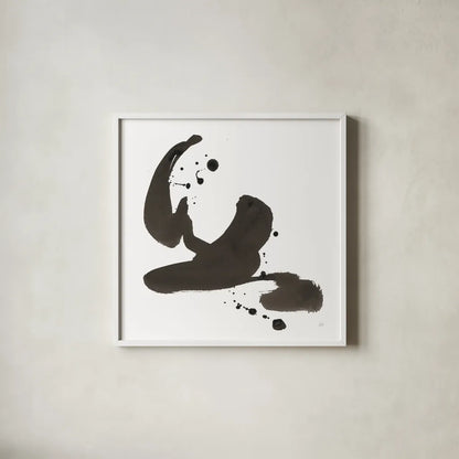 Ink Drops I by Chris Paschke. Shown in a crisp white glass frame for a clean and minimalist style. Available as an archival giclee rolled canvas, fine art paper, or poster print. SKU 66207a.