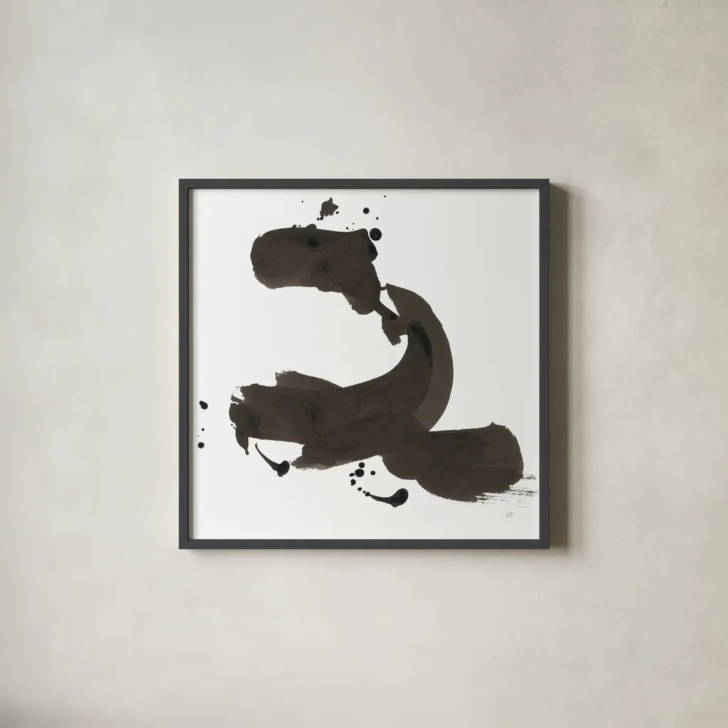 Ink Drops II by Chris Paschke. Shown in a sleek black glass frame for a contemporary gallery look. Available as an archival giclee rolled canvas, fine art paper, or poster print. SKU 66208a.