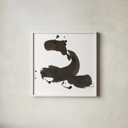 Ink Drops II by Chris Paschke. Shown in a crisp white glass frame for a clean and minimalist style. Available as an archival giclee rolled canvas, fine art paper, or poster print. SKU 66208a.