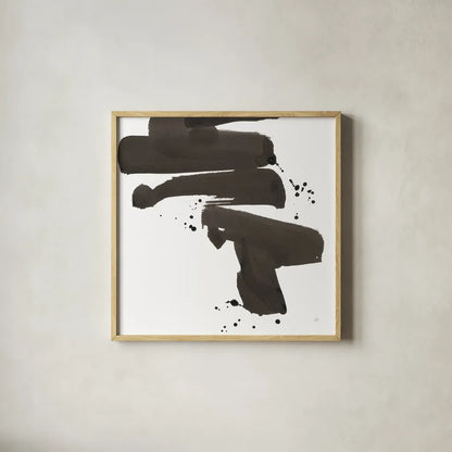 Ink Drops IV by Chris Paschke. Shown in a natural wood glass frame for a timeless modern aesthetic. Available as an archival giclee rolled canvas, fine art paper, or poster print. SKU 66210a.