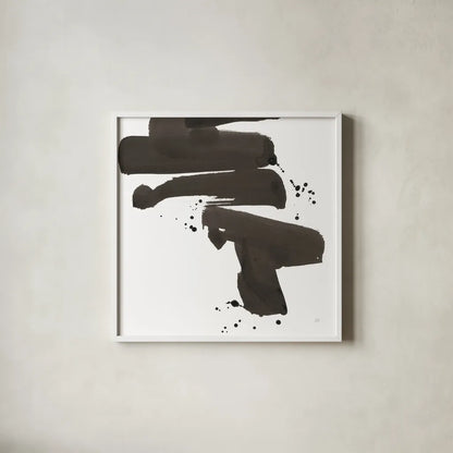 Ink Drops IV by Chris Paschke. Shown in a crisp white glass frame for a clean and minimalist style. Available as an archival giclee rolled canvas, fine art paper, or poster print. SKU 66210a.