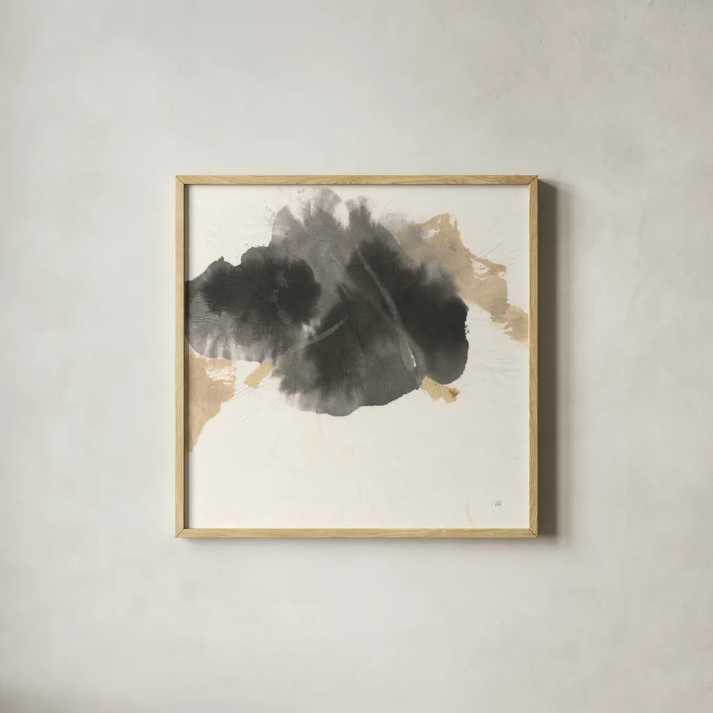 Ink Flow II by Chris Paschke. Shown in a natural wood glass frame for a timeless modern aesthetic. Available as an archival giclee rolled canvas, fine art paper, or poster print. SKU 75458a.