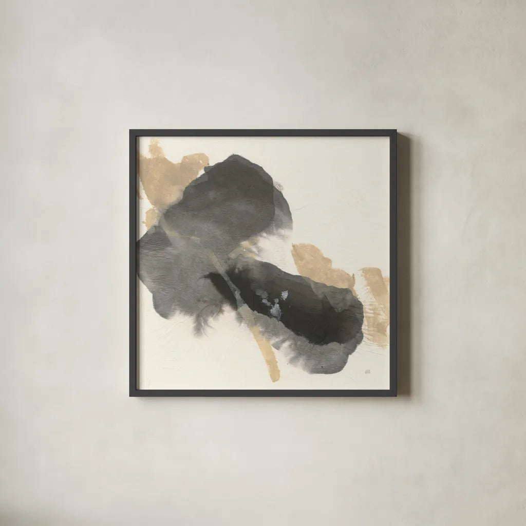 Ink Flow IV by Chris Paschke. Shown in a sleek black glass frame for a contemporary gallery look. Available as an archival giclee rolled canvas, fine art paper, or poster print. SKU 75460a.