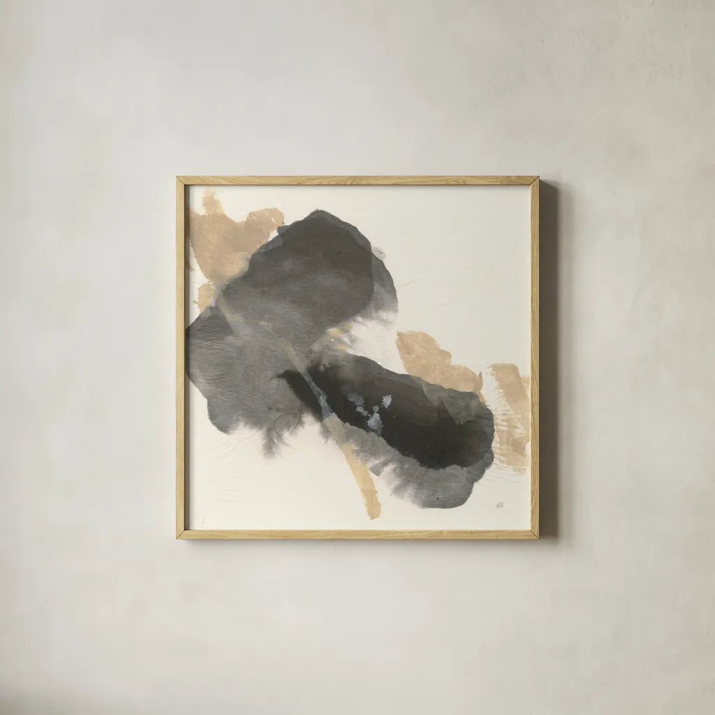 Ink Flow IV by Chris Paschke. Shown in a natural wood glass frame for a timeless modern aesthetic. Available as an archival giclee rolled canvas, fine art paper, or poster print. SKU 75460a.