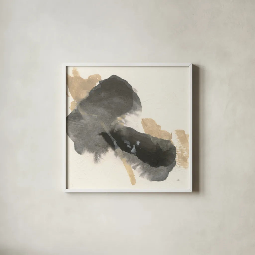 Ink Flow IV by Chris Paschke. Shown in a crisp white glass frame for a clean and minimalist style. Available as an archival giclee rolled canvas, fine art paper, or poster print. SKU 75460a.