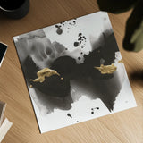 Ink Splash II by Chris Paschke. Shown as a detailed flat fine art print, highlighting archival giclee quality. Available as an archival giclee rolled canvas, fine art paper, or poster print. SKU 99397a.