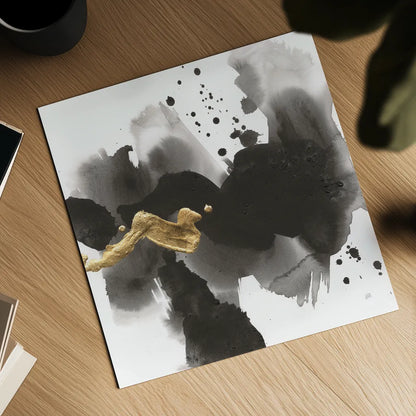 Ink Splash III by Chris Paschke. Shown as a detailed flat fine art print, highlighting archival giclee quality. Available as an archival giclee rolled canvas, fine art paper, or poster print. SKU 99398a.