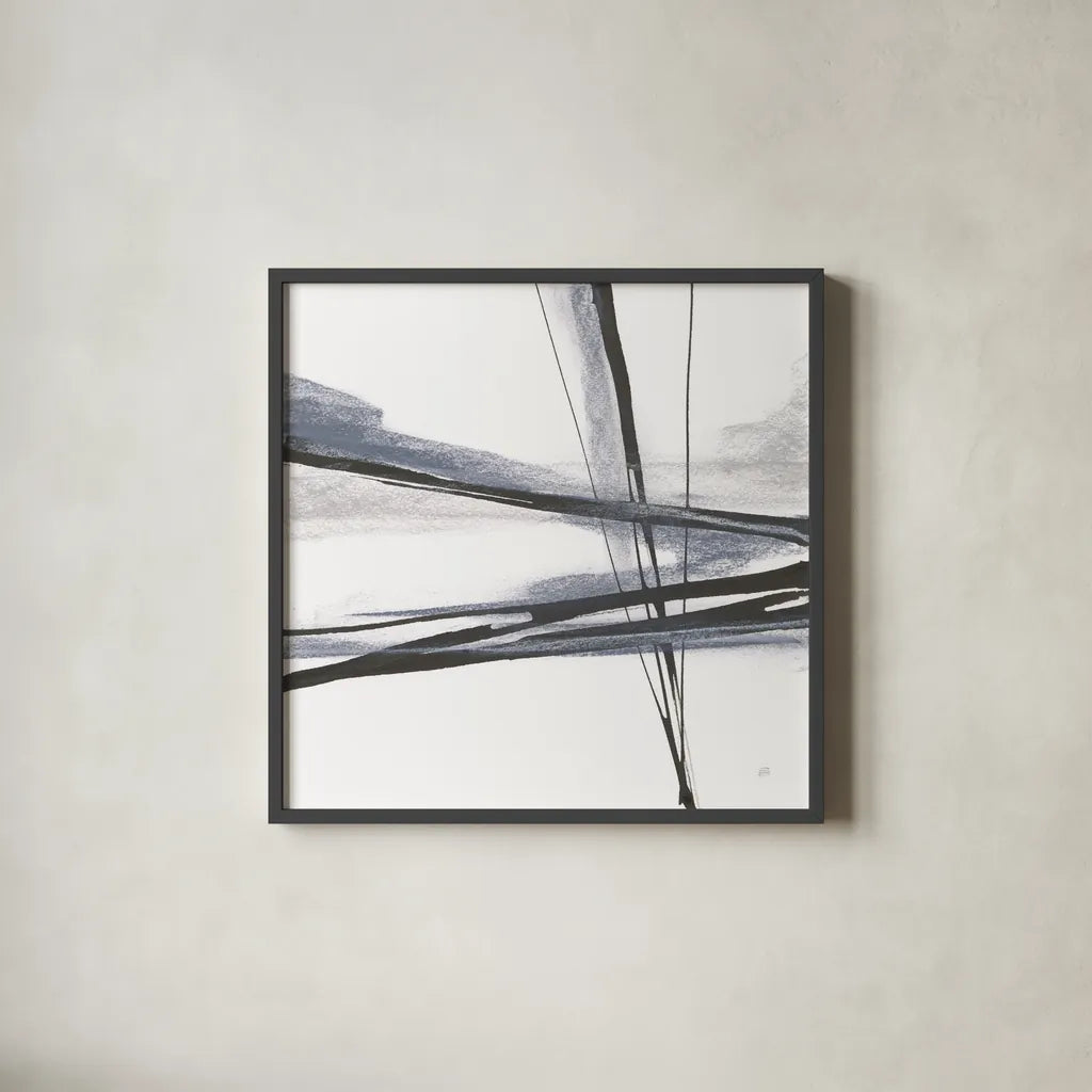 Ink and Pastel II by Chris Paschke. Shown in a sleek black glass frame for a contemporary gallery look. Available as an archival giclee rolled canvas, fine art paper, or poster print. SKU 84560a.