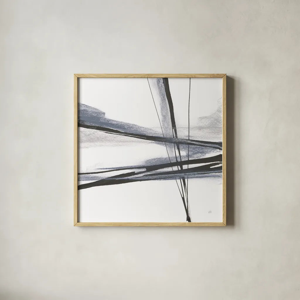 Ink and Pastel II by Chris Paschke. Shown in a natural wood glass frame for a timeless modern aesthetic. Available as an archival giclee rolled canvas, fine art paper, or poster print. SKU 84560a.