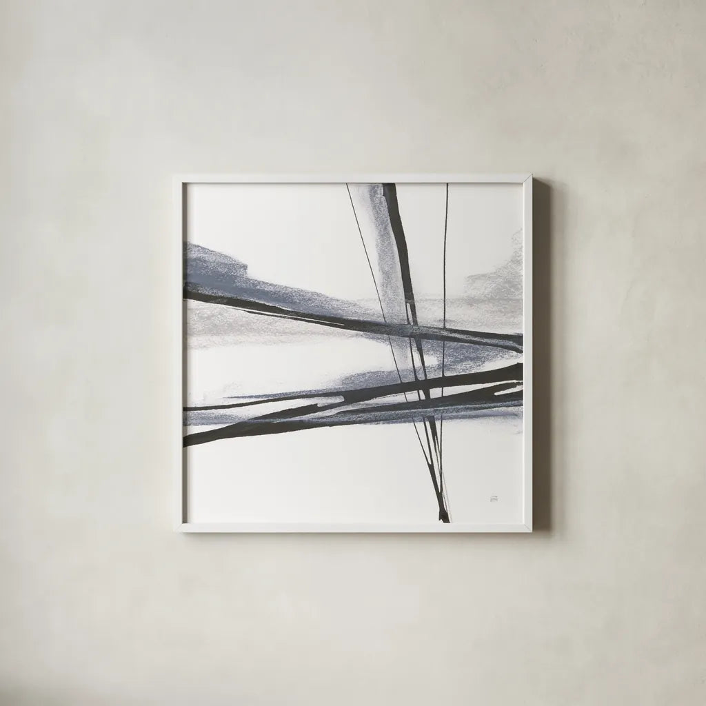 Ink and Pastel II by Chris Paschke. Shown in a crisp white glass frame for a clean and minimalist style. Available as an archival giclee rolled canvas, fine art paper, or poster print. SKU 84560a.