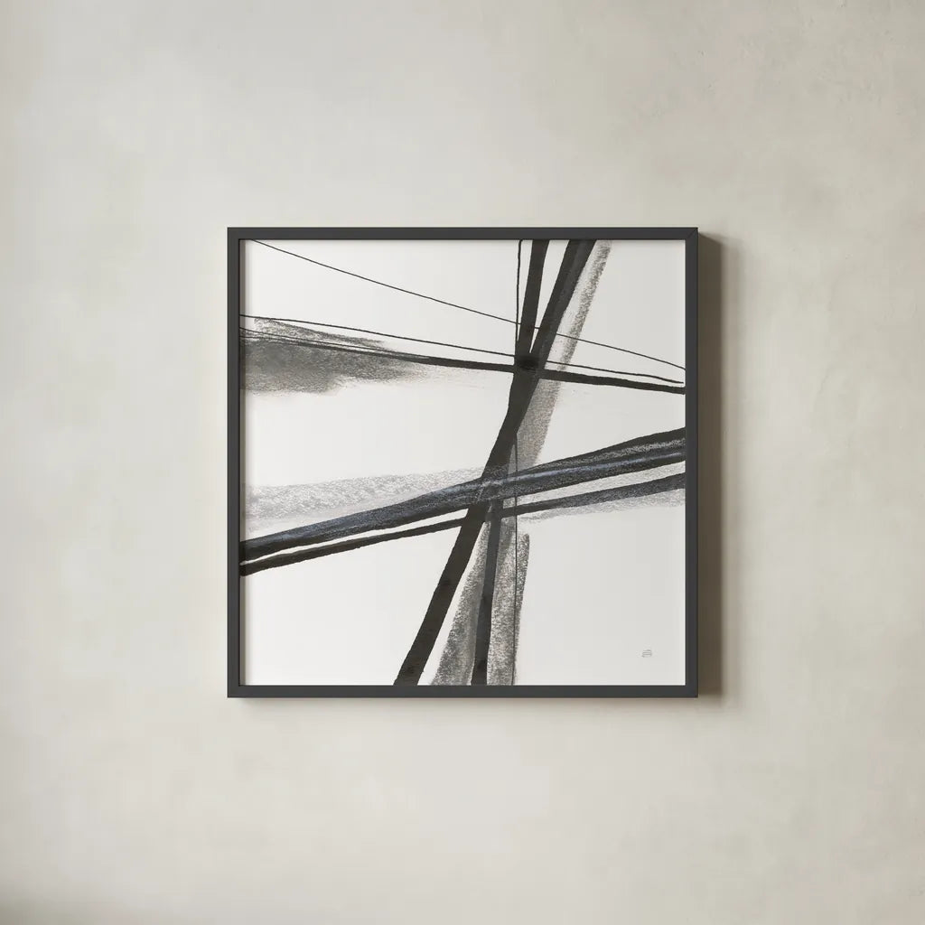 Ink and Pastel III by Chris Paschke. Shown in a sleek black glass frame for a contemporary gallery look. Available as an archival giclee rolled canvas, fine art paper, or poster print. SKU 84561a.