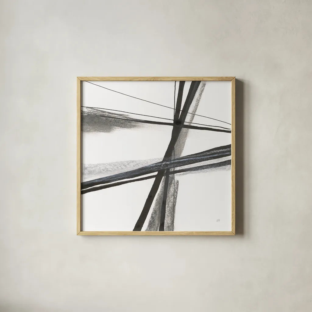 Ink and Pastel III by Chris Paschke. Shown in a natural wood glass frame for a timeless modern aesthetic. Available as an archival giclee rolled canvas, fine art paper, or poster print. SKU 84561a.