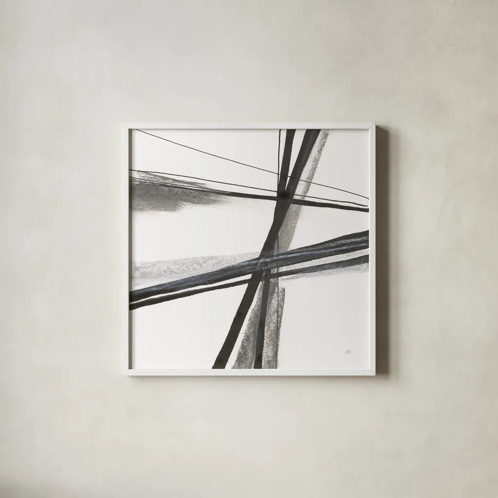 Ink and Pastel III by Chris Paschke. Shown in a crisp white glass frame for a clean and minimalist style. Available as an archival giclee rolled canvas, fine art paper, or poster print. SKU 84561a.