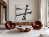 Ink and Pastel III by Chris Paschke. Shown as extra-large giant wall art in a modern living room. Available as an archival giclee rolled canvas, fine art paper, or poster print. SKU 84561a.