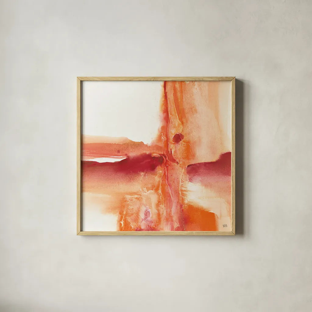 Inner Glow I by Chris Paschke. Shown in a natural wood glass frame for a timeless modern aesthetic. Available as an archival giclee rolled canvas, fine art paper, or poster print. SKU 15036a.