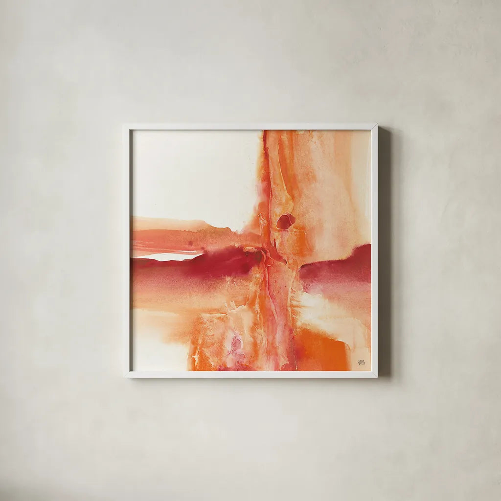 Inner Glow I by Chris Paschke. Shown in a crisp white glass frame for a clean and minimalist style. Available as an archival giclee rolled canvas, fine art paper, or poster print. SKU 15036a.