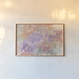 Intimate Freesia by Chris Paschke. shown as a paper print in a natural frame. Available as a archival giclee rolled canvas, fine art paper, or poster print. SKU 50271i.