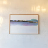 Island by Chris Paschke. shown as a paper print in a natural frame. Available as a archival giclee rolled canvas, fine art paper, or poster print. SKU 65427i.