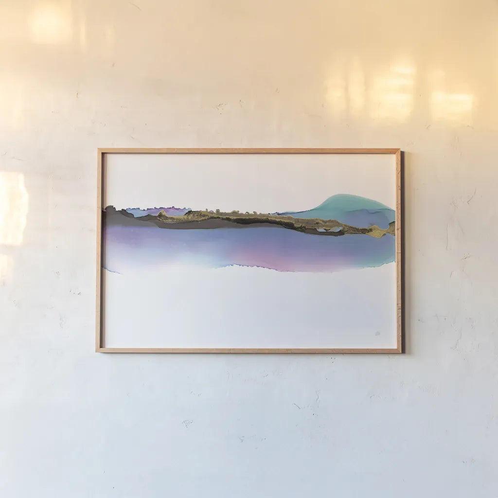 Island by Chris Paschke. shown as a paper print in a natural frame. Available as a archival giclee rolled canvas, fine art paper, or poster print. SKU 65427i.