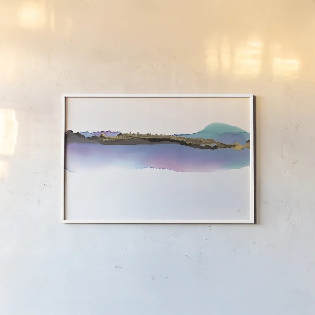 Island by Chris Paschke. shown as a paper print in a white frame. Available as a archival giclee rolled canvas, fine art paper, or poster print. SKU 65427i.