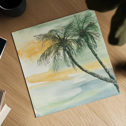 Island Sunset II by Chris Paschke. Shown as a detailed flat fine art print, highlighting archival giclee quality. Available as an archival giclee rolled canvas, fine art paper, or poster print. SKU 23898a.