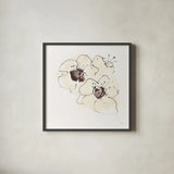 Ivory Poppies I by Chris Paschke. Shown in a sleek black glass frame for a contemporary gallery look. Available as an archival giclee rolled canvas, fine art paper, or poster print. SKU 91442a.