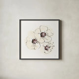 Ivory Poppies II by Chris Paschke. Shown in a sleek black glass frame for a contemporary gallery look. Available as an archival giclee rolled canvas, fine art paper, or poster print. SKU 91443a.