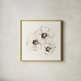 Ivory Poppies II by Chris Paschke. Shown in a natural wood glass frame for a timeless modern aesthetic. Available as an archival giclee rolled canvas, fine art paper, or poster print. SKU 91443a.