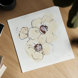 Ivory Poppies III by Chris Paschke. Shown as a detailed flat fine art print, highlighting archival giclee quality. Available as an archival giclee rolled canvas, fine art paper, or poster print. SKU 91444a.