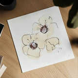 Ivory Poppies IV by Chris Paschke. Shown as a detailed flat fine art print, highlighting archival giclee quality. Available as an archival giclee rolled canvas, fine art paper, or poster print. SKU 91445a.