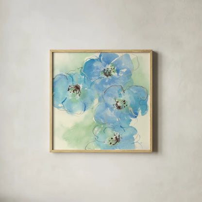 Japanese Quince I by Chris Paschke. Shown in a natural wood glass frame for a timeless modern aesthetic. Available as an archival giclee rolled canvas, fine art paper, or poster print. SKU 50261a.