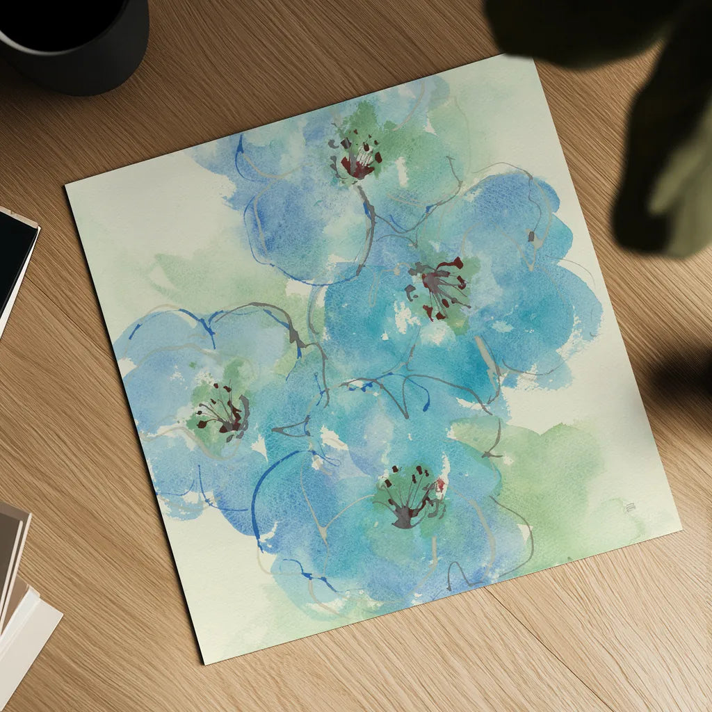 Japanese Quince II by Chris Paschke. Shown as a detailed flat fine art print, highlighting archival giclee quality. Available as an archival giclee rolled canvas, fine art paper, or poster print. SKU 50262a.