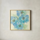 Japanese Quince II by Chris Paschke. Shown in a natural wood glass frame for a timeless modern aesthetic. Available as an archival giclee rolled canvas, fine art paper, or poster print. SKU 50262a.