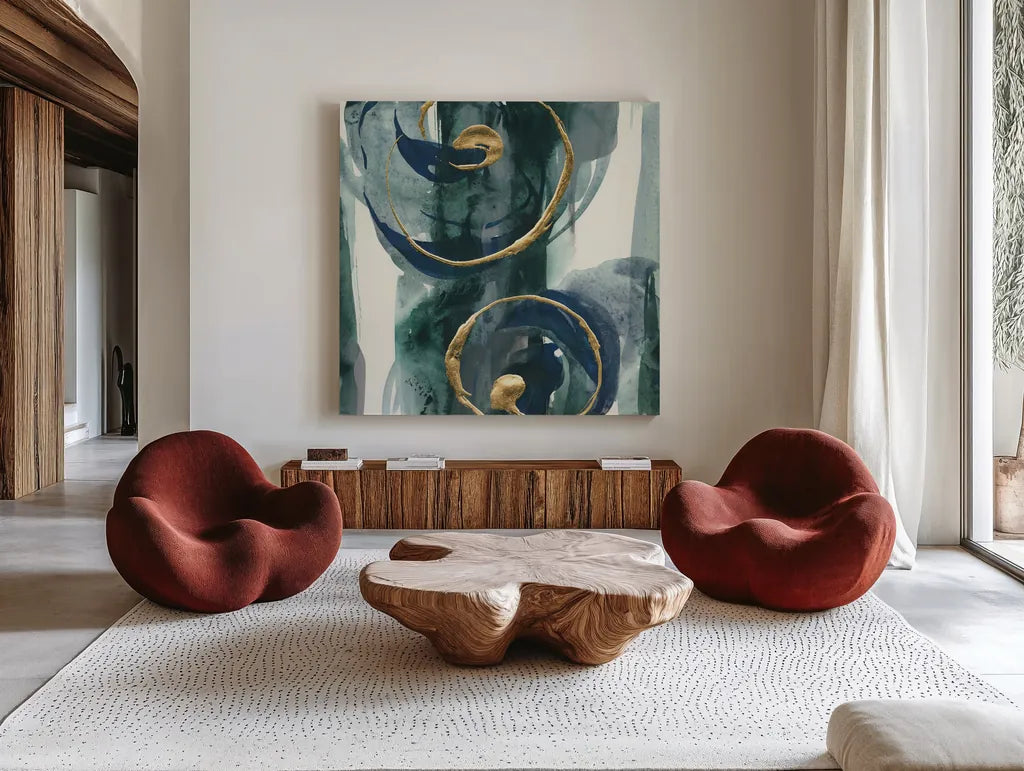 Jasper I by Chris Paschke. Shown as extra-large giant wall art in a modern living room. Available as an archival giclee rolled canvas, fine art paper, or poster print. SKU 34707a.
