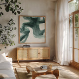 Jasper Wash I by Chris Paschke. Shown in a natural wood frame in a cozy modern living room. Available as an archival giclee rolled canvas, fine art paper, or poster print. SKU 34710a.
