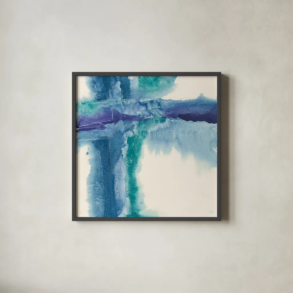 Jewel Tones I by Chris Paschke. Shown in a sleek black glass frame for a contemporary gallery look. Available as an archival giclee rolled canvas, fine art paper, or poster print. SKU 16799a.