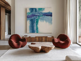 Jewel Tones I by Chris Paschke. Shown as extra-large giant wall art in a modern living room. Available as an archival giclee rolled canvas, fine art paper, or poster print. SKU 16799a.
