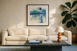 Jewel Tones II by Chris Paschke. Displayed in a glass frame with matte in a clean modern living room. Available as an archival giclee rolled canvas, fine art paper, or poster print. SKU 16800a.