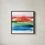 Jewel Waterway II by Chris Paschke. Shown in a sleek black glass frame for a contemporary gallery look. Available as an archival giclee rolled canvas, fine art paper, or poster print. SKU 80128a.