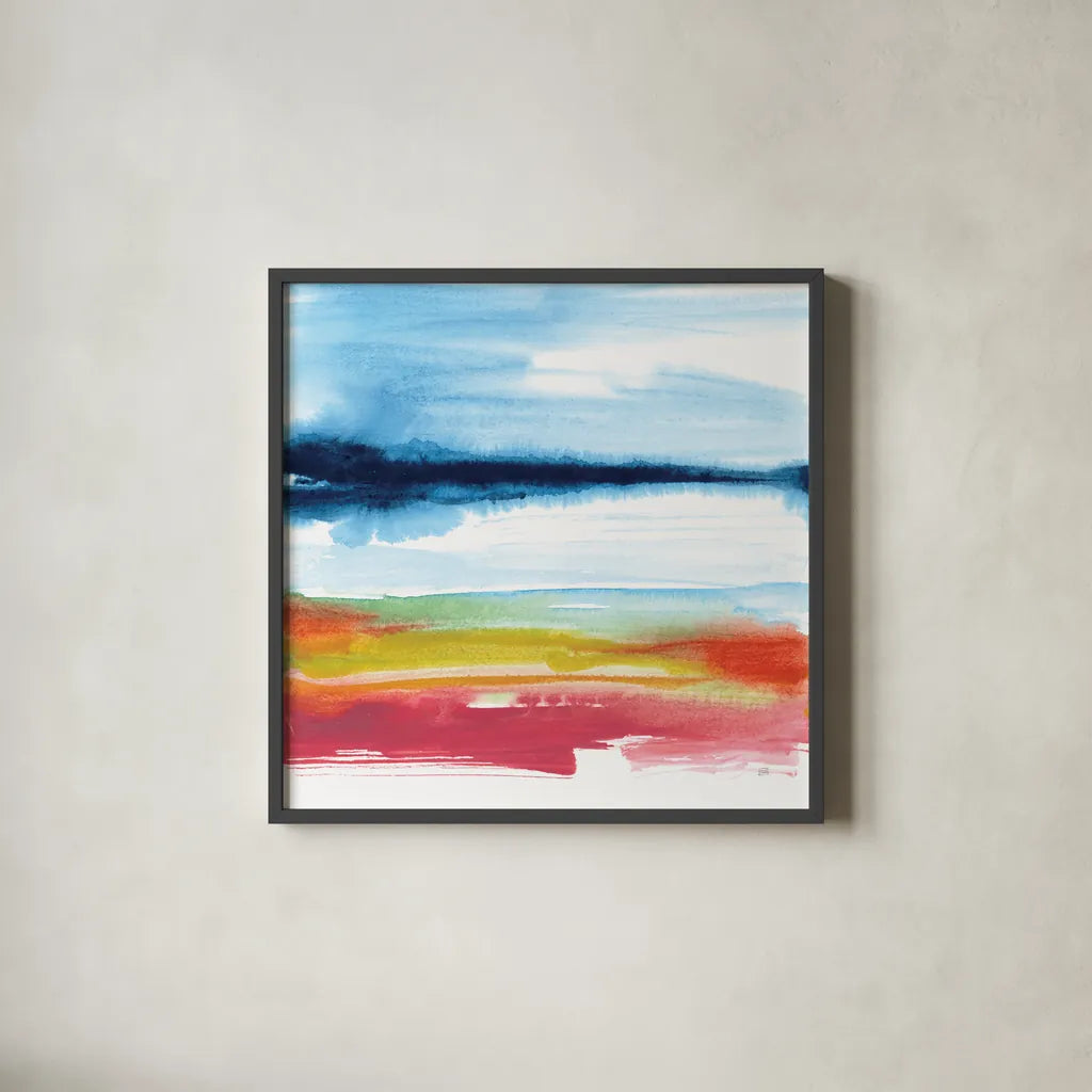 Jewel Waterway III by Chris Paschke. Shown in a sleek black glass frame for a contemporary gallery look. Available as an archival giclee rolled canvas, fine art paper, or poster print. SKU 80129a.