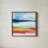 Jewel Waterway III by Chris Paschke. Shown in a sleek black glass frame for a contemporary gallery look. Available as an archival giclee rolled canvas, fine art paper, or poster print. SKU 80129a.