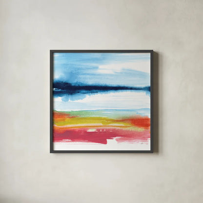 Jewel Waterway III by Chris Paschke. Shown in a sleek black glass frame for a contemporary gallery look. Available as an archival giclee rolled canvas, fine art paper, or poster print. SKU 80129a.