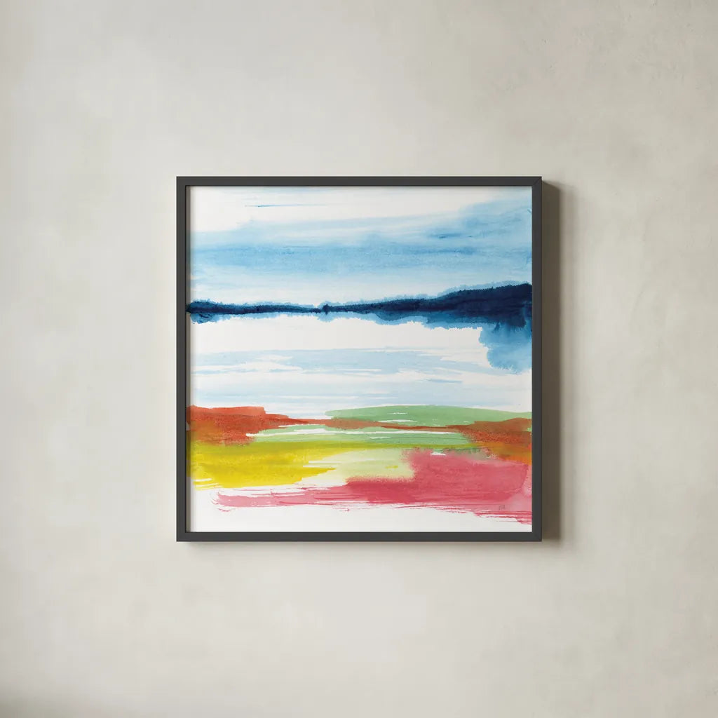 Jewel Waterway IV by Chris Paschke. Shown in a sleek black glass frame for a contemporary gallery look. Available as an archival giclee rolled canvas, fine art paper, or poster print. SKU 80130a.