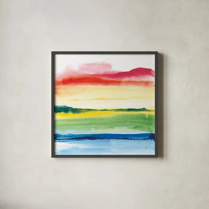 Jewel Waterway V by Chris Paschke. Shown in a sleek black glass frame for a contemporary gallery look. Available as an archival giclee rolled canvas, fine art paper, or poster print. SKU 80131a.