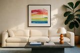 Jewel Waterway VI by Chris Paschke. Displayed in a glass frame with matte in a clean modern living room. Available as an archival giclee rolled canvas, fine art paper, or poster print. SKU 80132a.